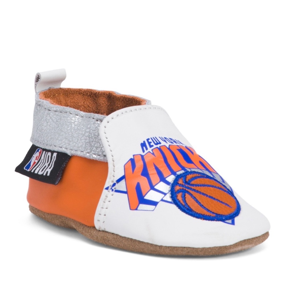 ROBEEZ SOFT SOLE NBA New York Knicks BABY SLIP ON crib SHOES 6-12 MONTHS NWB
